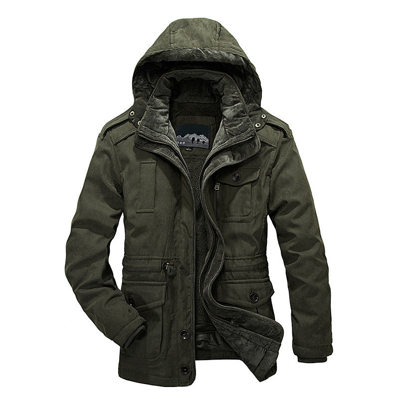 Herren Gefütterter Canvas-Fieldparka mit Sherpa-Innenfutter und Kapuzenkragen Nord Taschen