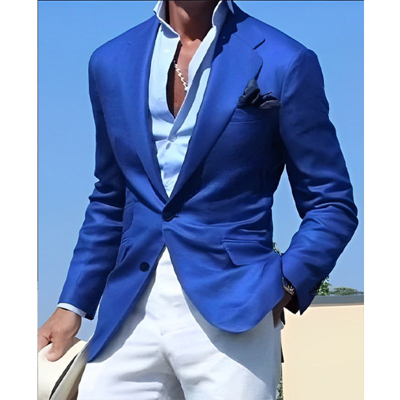 Herren eleganter Leinenblazer mit schmalem Schnitt - Vittorelli