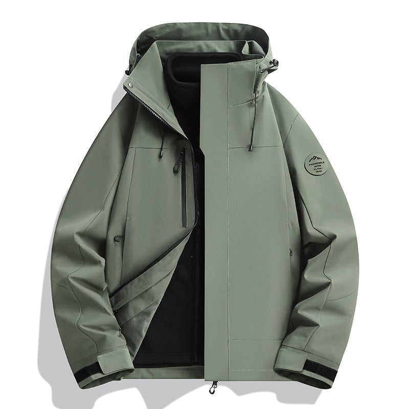 Herren Wetterfeste Softshelljacke mit Fleece‑Innenfutter, verstellbarer Kapuze & Reißverschluss‑Brusttasche Nord Taschen