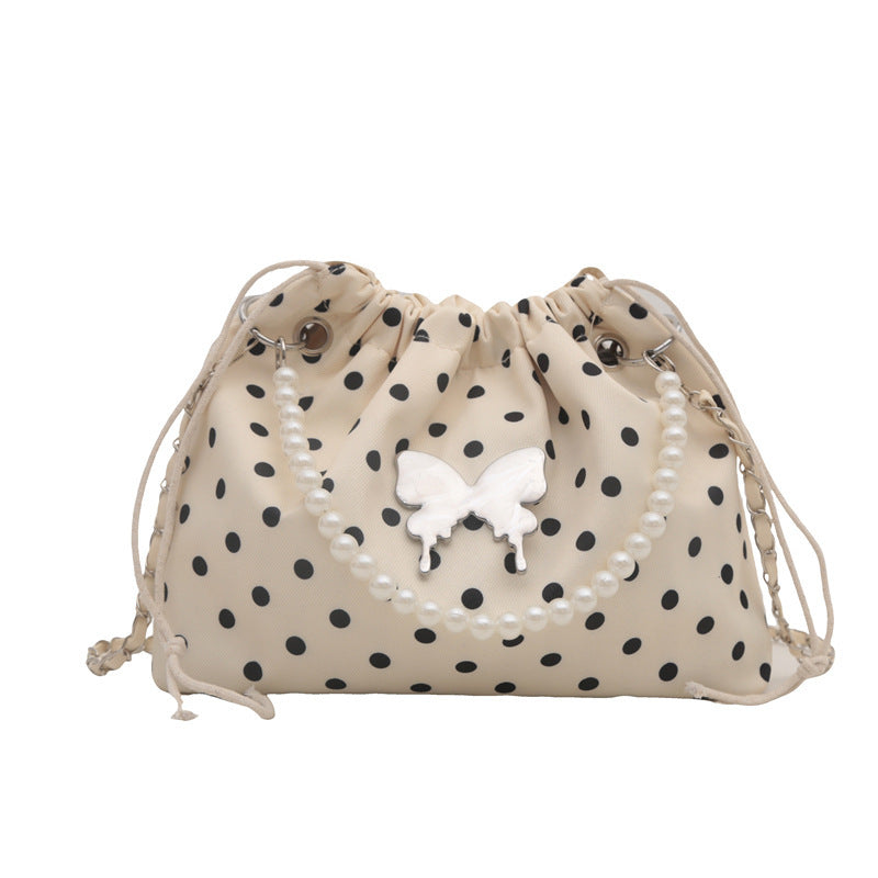 Damen Beuteltasche mit verspieltem Schmetterlingsdesign und perlenverziertem Trageriemen Nord Taschen