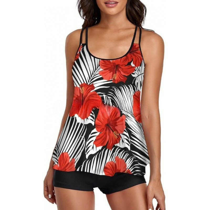Damen Sportliches Tankini-Set mit bequemem Shorts und verstellbaren Trägern Nord Taschen