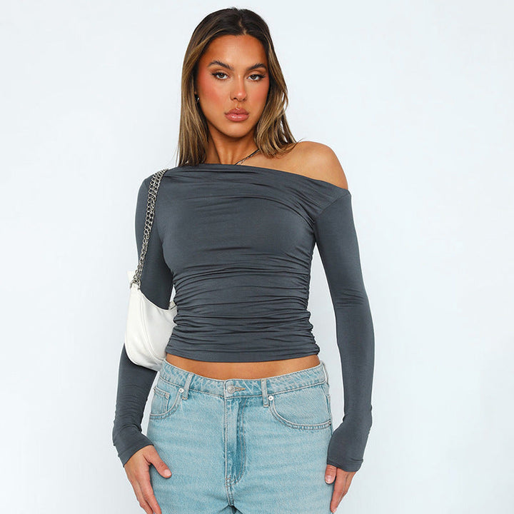 Damen asymmetrisches Langarmoberteil