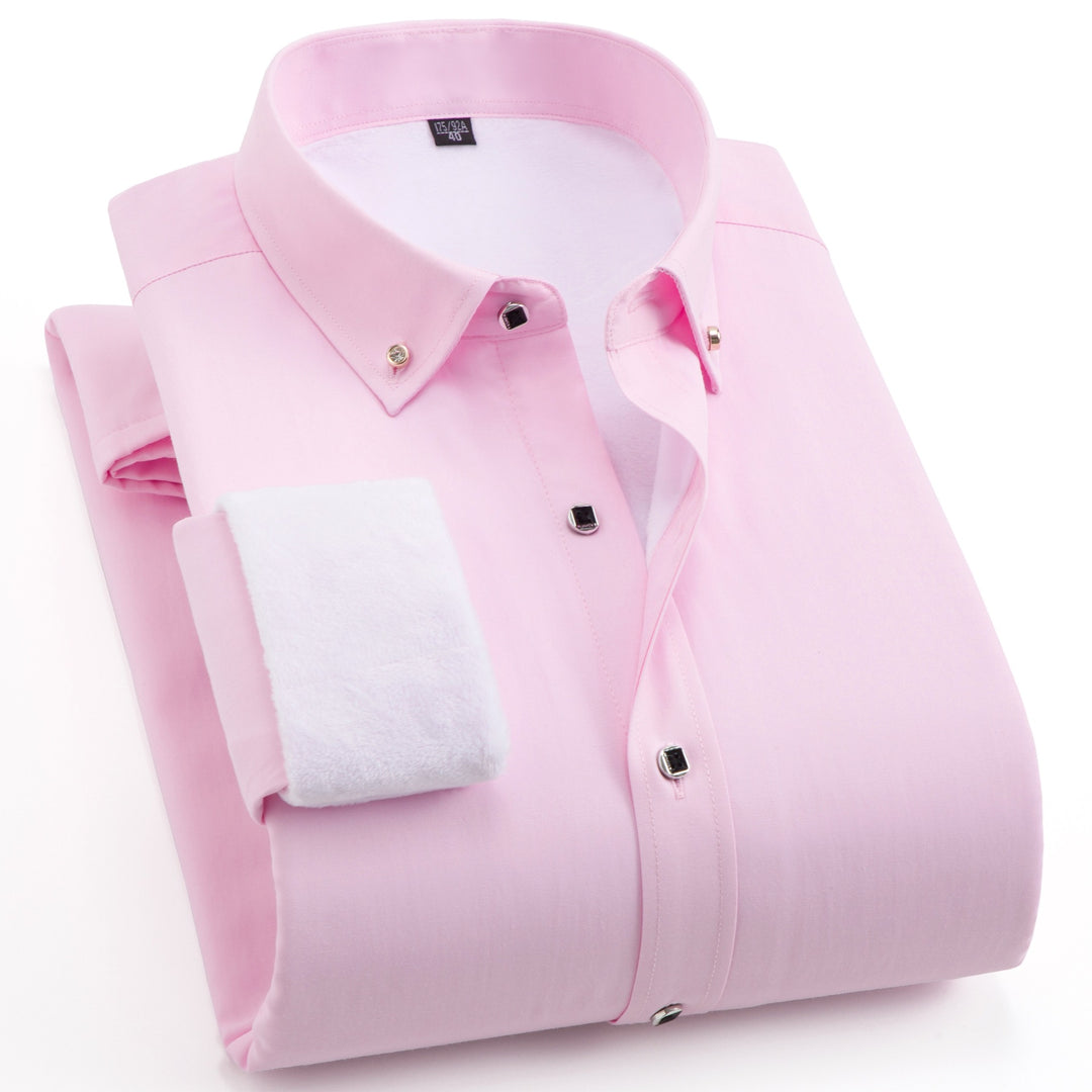 Herren Gefüttertes Businesshemd mit Thermofleece‑Innenseite und Button‑Down‑Kragen Nord Taschen