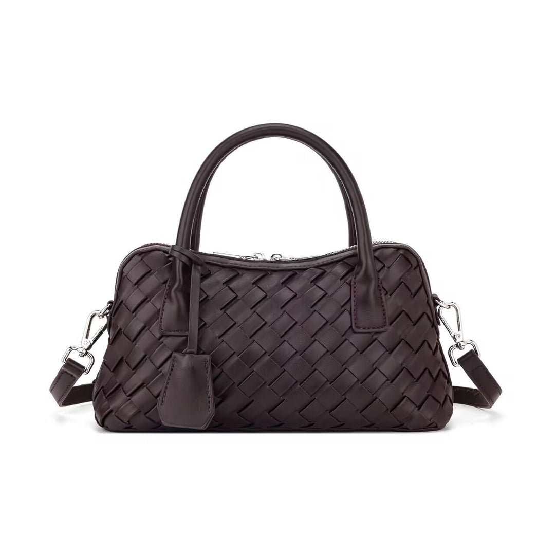 Damen handgefertigte Lederhandtasche mit geflochtenem Design Nord Taschen