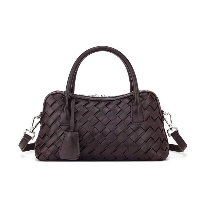 Damen handgefertigte Lederhandtasche mit geflochtenem Design Nord Taschen
