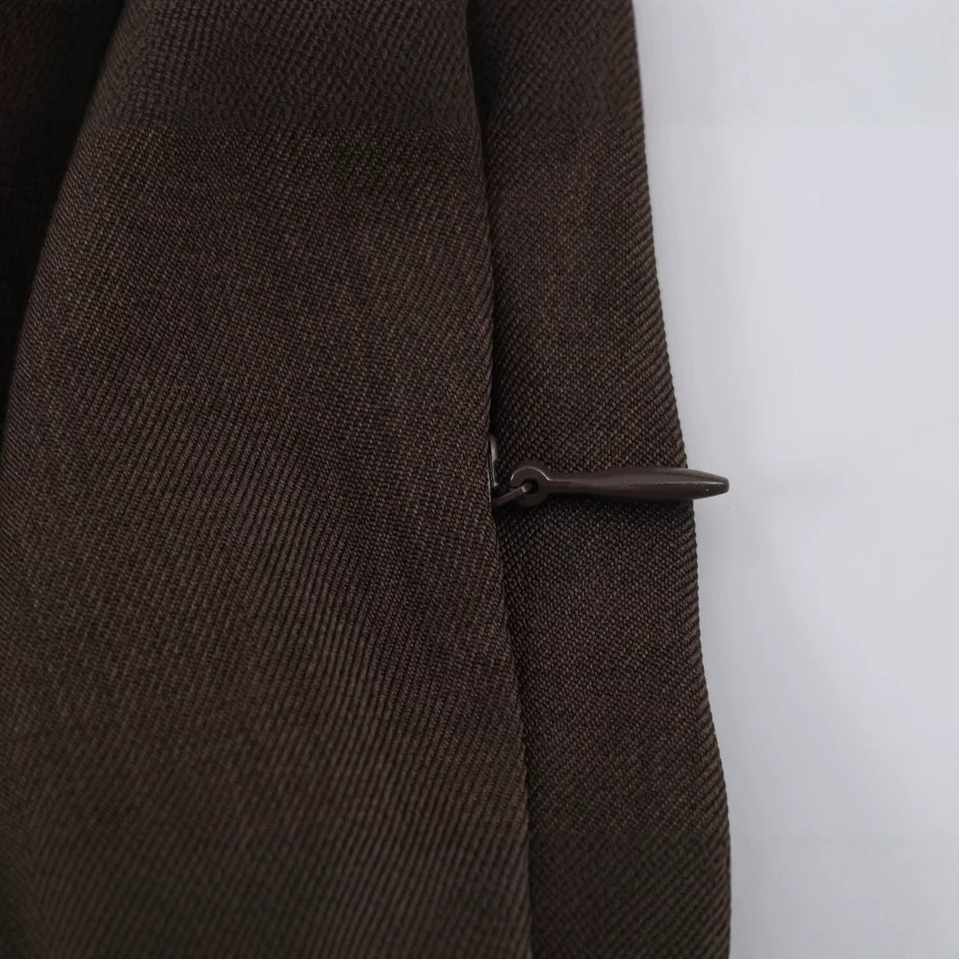 Damen Zweiteiliges Midikleid-Set mit schmaler Taillenblende, verdeckter Knopfleiste und plissiertem Rock Nord Taschen