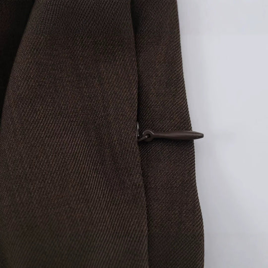 Damen Zweiteiliges Midikleid-Set mit schmaler Taillenblende, verdeckter Knopfleiste und plissiertem Rock Nord Taschen
