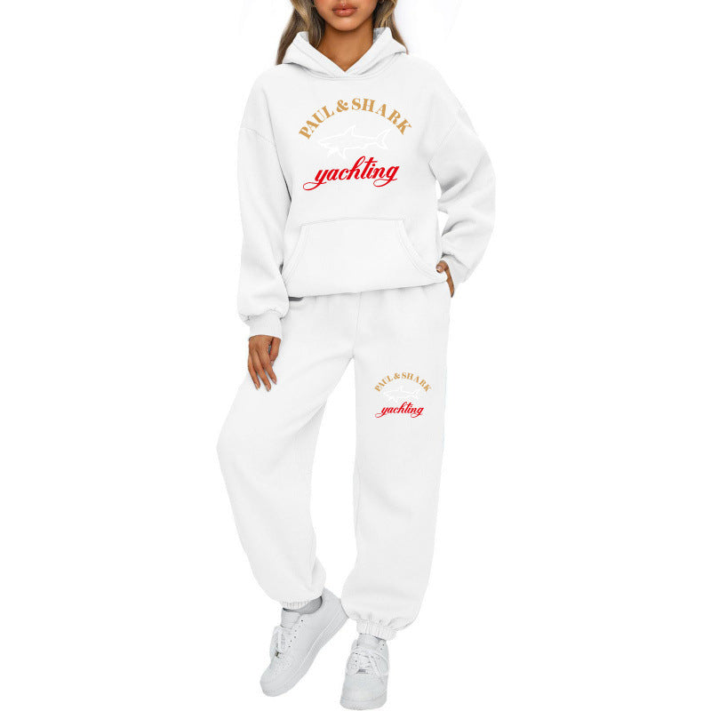 Damen oversized Hoodie und Jogginghose Set mit Kapuze Kängurutasche und gerippten Bündchen Nord Taschen