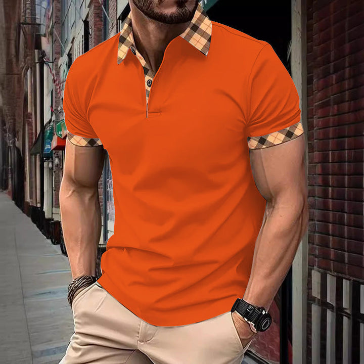 Herren Polohemd mit modernem Karokragen und feuchtigkeitsregulierender Technologie