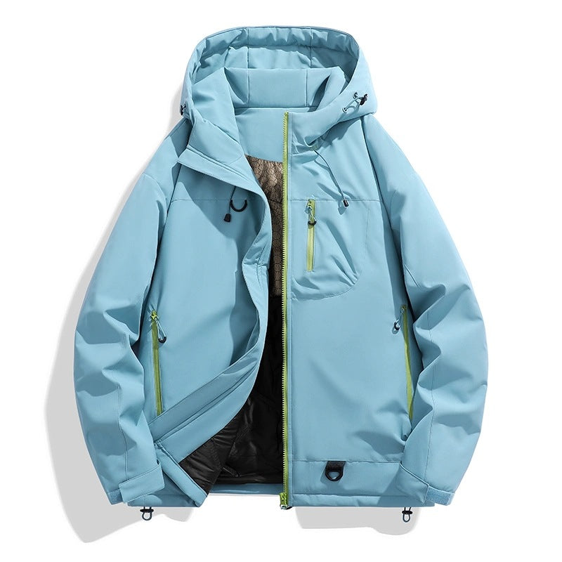 Damen Wasserdichte isolierte Softshell‑Thermojacke mit Kapuze und Multifunktionstaschen Nord Taschen