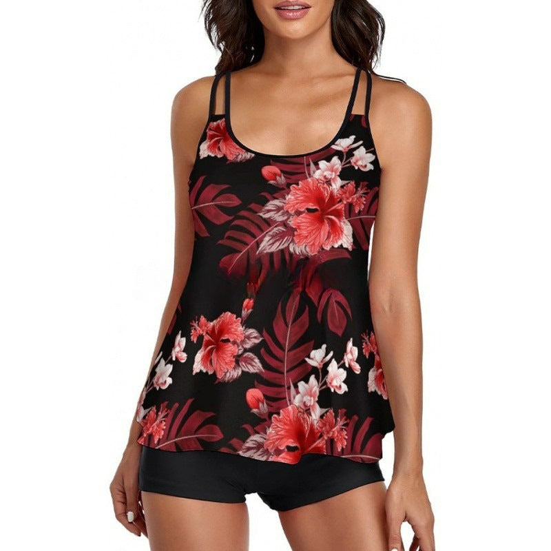 Damen Sportliches Tankini-Set mit bequemem Shorts und verstellbaren Trägern Nord Taschen