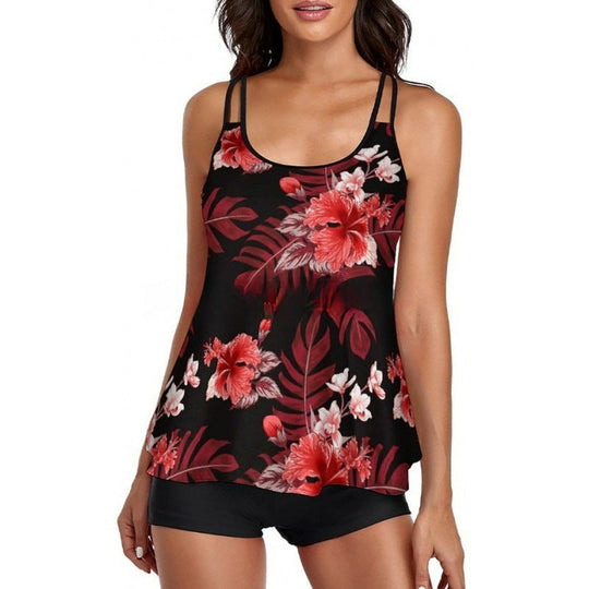 Damen Sportliches Tankini-Set mit bequemem Shorts und verstellbaren Trägern Nord Taschen