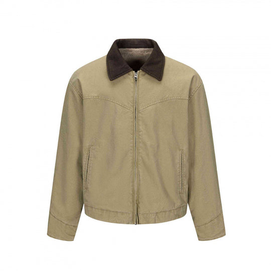 Herren Gefütterte Canvas-Blousonjacke mit Teddyfutter und Hemdkragen Nord Taschen