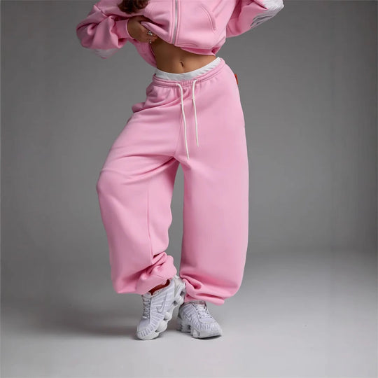 Damen Bequeme Baggy-Hose mit elastischem Bund und Kordelzug Nord Taschen