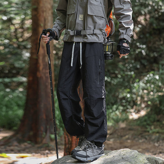 Herren Leichte technische Cargo‑Trekkinghose mit Kordelbund, Reißverschlusstaschen und elastischem Saum Nord Taschen