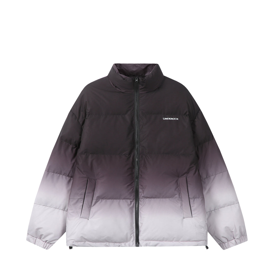 Damen Kurz geschnittene wattierte Steppjacke mit hohem Funnelkragen und Ombré-Detail Nord Taschen