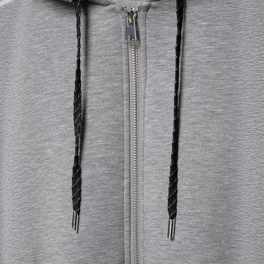 Damen Cropped Kapuzen-Sweatjacke mit Ballonärmeln und Tunnelzug Nord Taschen