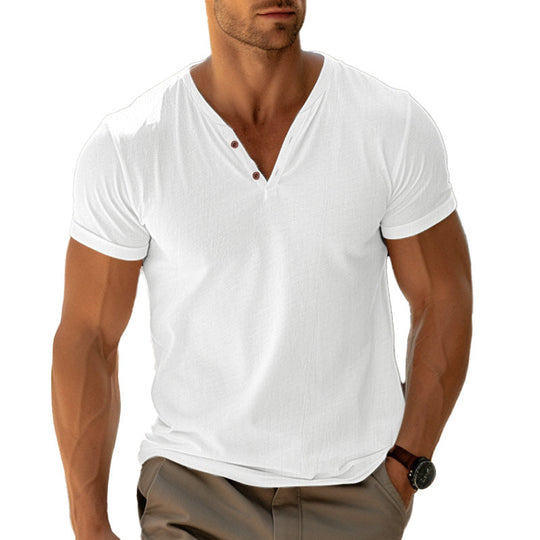 Herren lässiges Henley-T-Shirt mit Knopfleiste und atmungsaktivem Stoff Nord Taschen