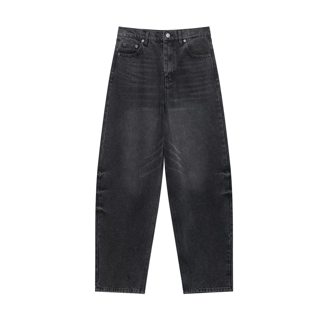 Damen Hochtaillierte kurzgeschnittene Jeans mit weitem Bein aus Denim Nord Taschen