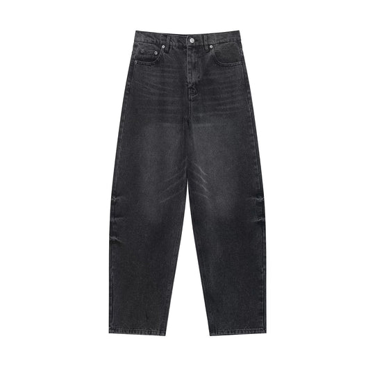 Damen Hochtaillierte kurzgeschnittene Jeans mit weitem Bein aus Denim Nord Taschen