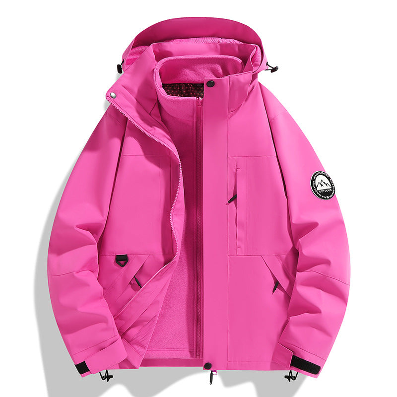 Damen zweilagige Softshell-Outdoorjacke mit herausnehmbarer Fleece-Innenjacke und Kapuze Nord Taschen