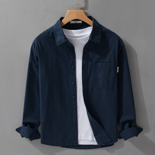Herren Leichtes Baumwoll-Overshirt mit Brusttasche und Relaxed‑Fit Nord Taschen