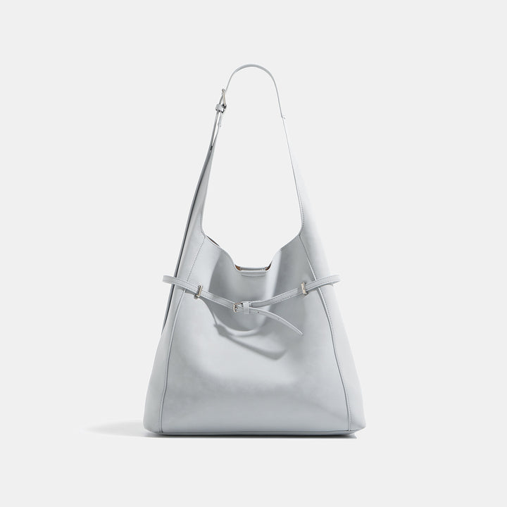 Damen Hobo-Tasche aus hochwertigem, geschmeidigem Kunstleder mit dekorativer Zugbandverzierung Nord Taschen