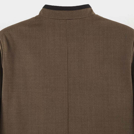 Damen Kurzjacke im Mandarinstil mit dekorativen Zierknoten und Kontrastbesatz Nord Taschen