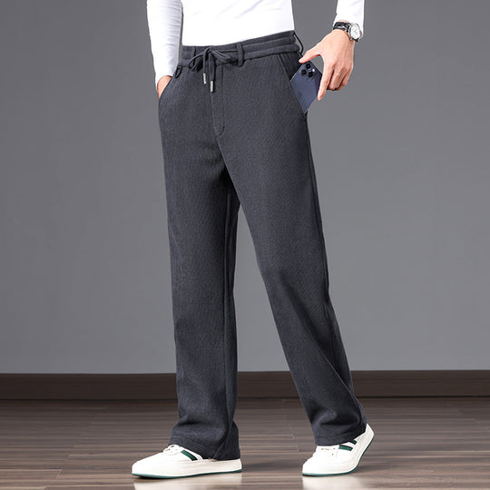 Herren Lässige Relaxed-Fit Baumwoll-Mix Freizeithose mit Kordelzug und geradem Bein Nord Taschen