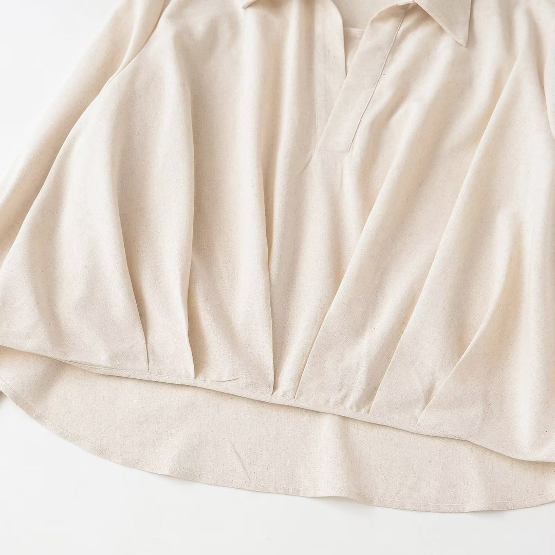 Damen Oversized-Bluse mit tiefem V-Ausschnitt und tailliertem Drapierungseinsatz Nord Taschen