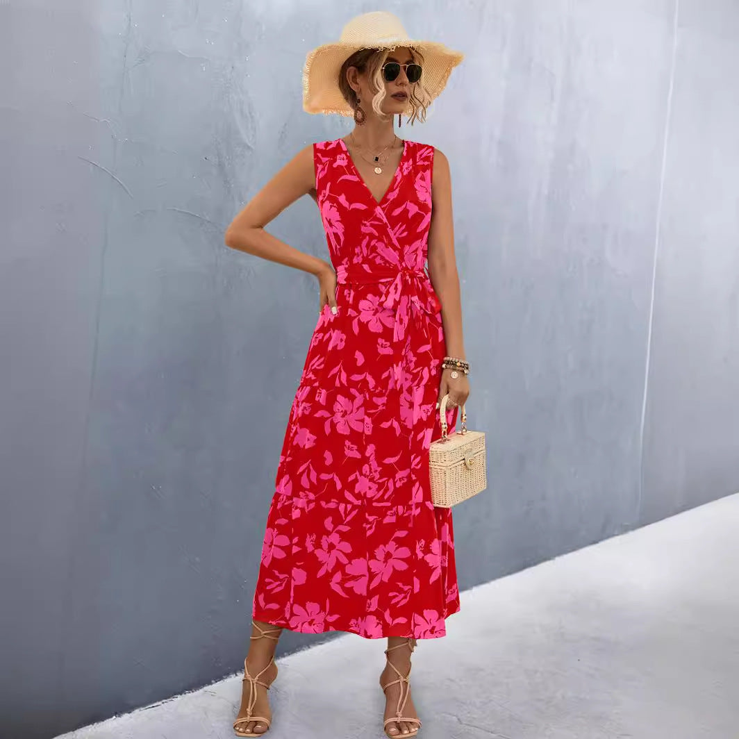 Damen Wickelkleid mit floralem Muster und eleganter Raffung