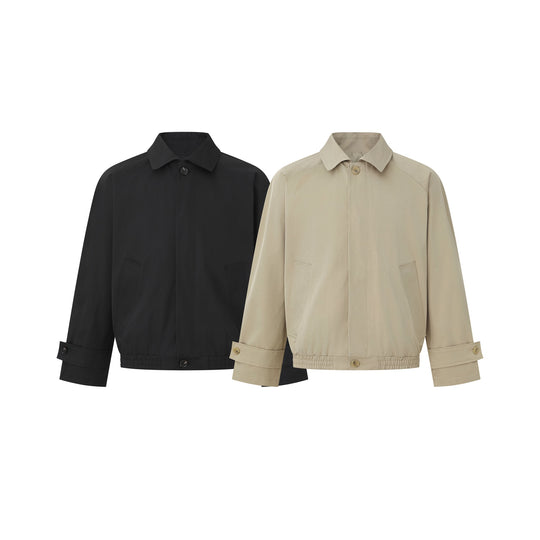 Damen Kurze Bomberjacke im Blouson‑Schnitt mit verdeckter Knopfleiste und elastischem Saum Nord Taschen