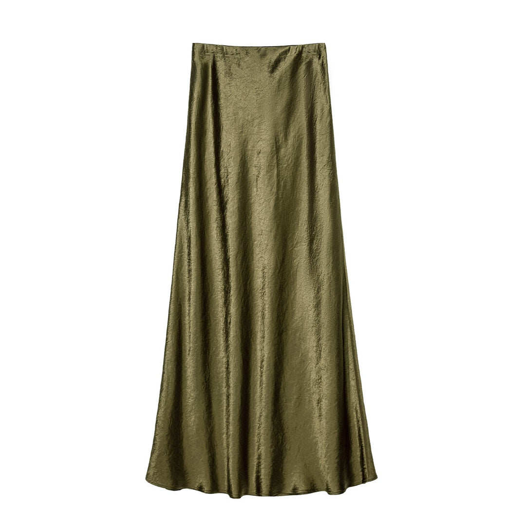 Damen Eleganter Maxirock aus satinierter Viskose