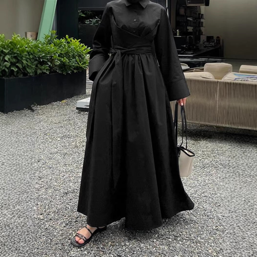 Damen Elegantes Maxikleid mit tailliertem Schnitt Nord Taschen