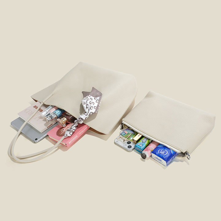 Damen Tote-Tasche mit eleganter Struktur und abnehmbarem Seiden-Schal Nord Taschen