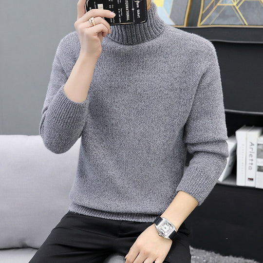 Herren Rollkragenpullover aus Bouclé-Feinstrick mit gerippten Bündchen Nord Taschen