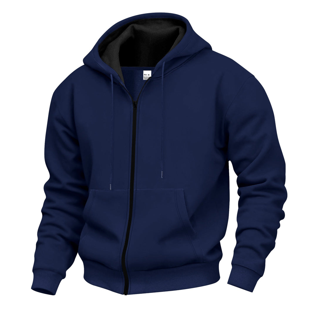 Herren Premium Kapuzenjacke mit durchgehendem Reißverschluss und weichem Fleece-Futter - Vittorelli