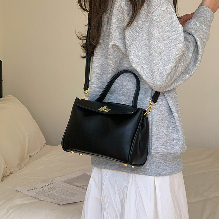 Damen elegante Handtasche mit strukturierter Oberfläche und goldfarbenem Schnallenverschluss Nord Taschen