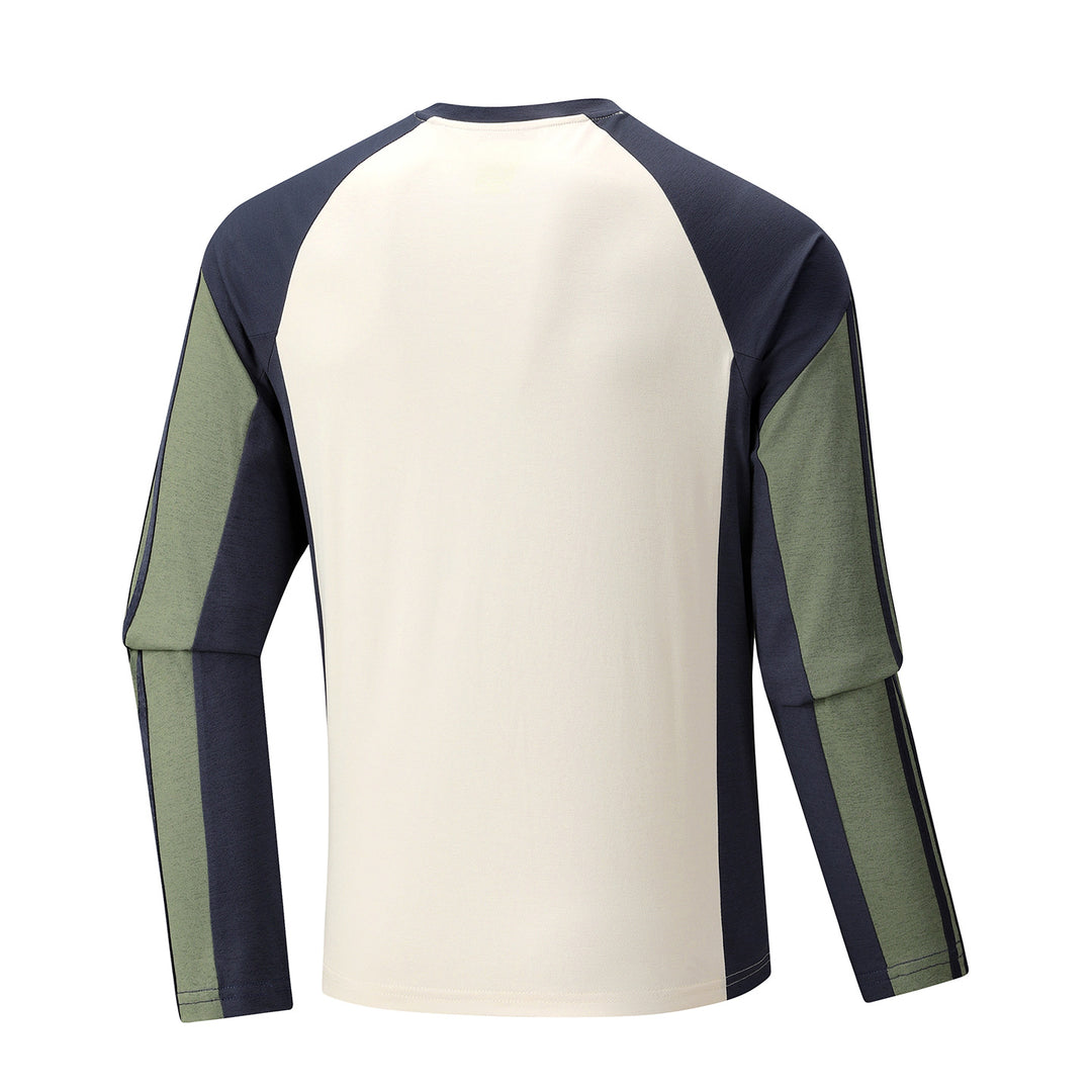 Herren Atmungsaktives Langarm-Trainingsshirt mit kurzem Reißverschluss und Raglanärmeln Nord Taschen