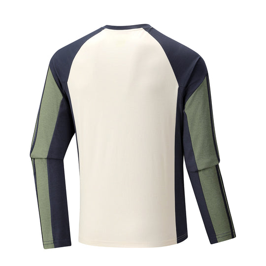 Herren Atmungsaktives Langarm-Trainingsshirt mit kurzem Reißverschluss und Raglanärmeln Nord Taschen