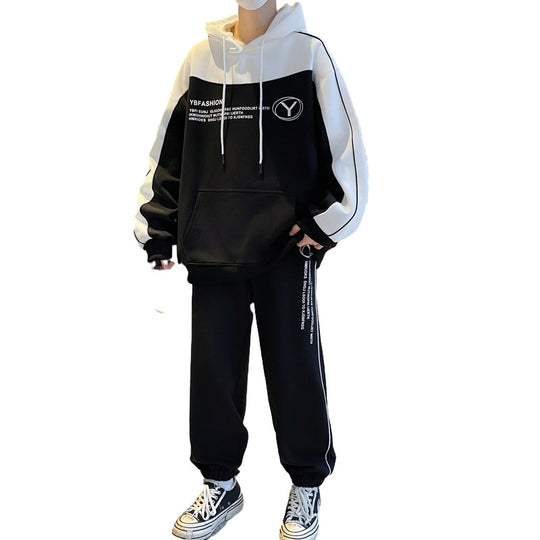 Herren Oversize-Trainingsset mit Block-Design Hoodie und konischer Jogginghose Nord Taschen