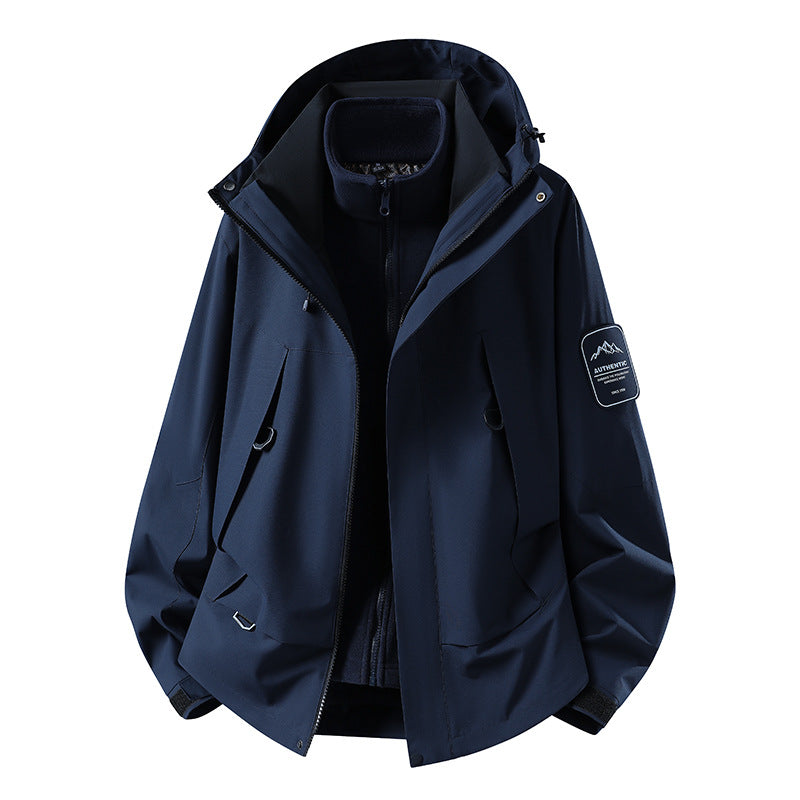 Unisex wasserfeste zweilagige Softshell-Regenjacke mit herausnehmbarem Fleecefutter und Kapuze Nord Taschen