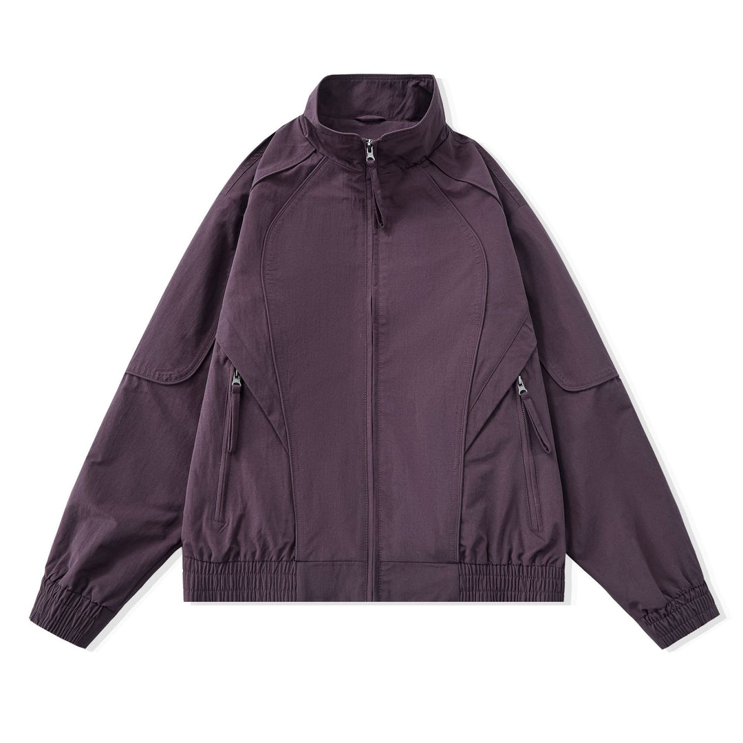 Damen Kurze Boxy‑Utility‑Jacke mit ergonomischen Teilungsnähten, hohem Stehkragen und Kordelzug Nord Taschen