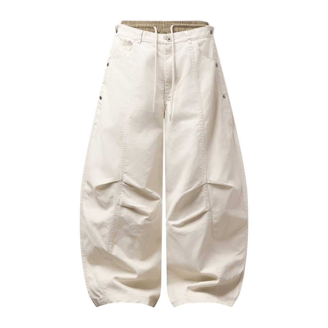 Damen Weite Culotte-Hose mit elastischem Tunnelzugbund und Cargo-Details Nord Taschen