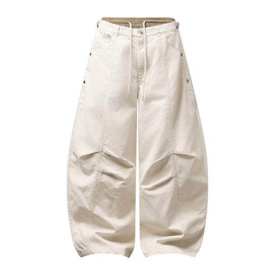 Damen Weite Culotte-Hose mit elastischem Tunnelzugbund und Cargo-Details Nord Taschen
