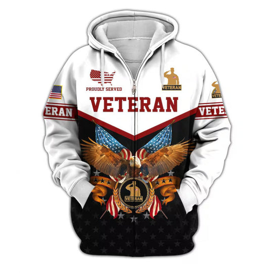 Herren Kapuzensweater mit amerikanischem Veteranenmotiv Nord Taschen