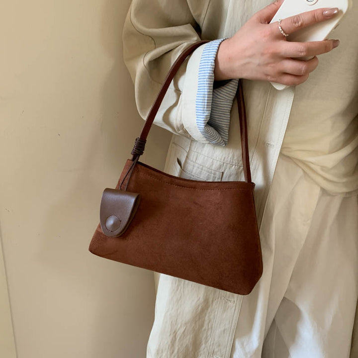 Damen praktische Umhängetasche aus weichem Wildleder Nord Taschen