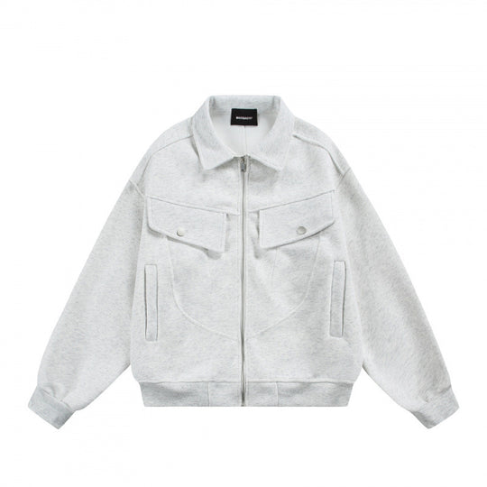 Unisex Zip-Sweatjacke mit aufgesetzten Brustklappen und geripptem Saum Nord Taschen