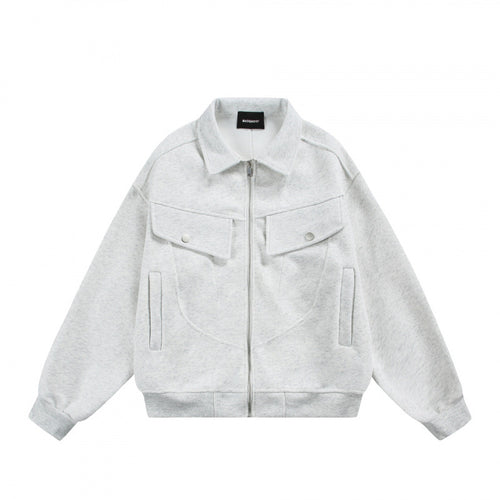 Unisex Zip-Sweatjacke mit aufgesetzten Brustklappen und geripptem Saum Nord Taschen