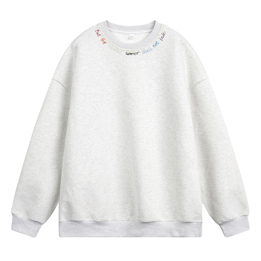 Unisex Oversize Sweatshirt mit bunter Halsstickerei und schwerer French‑Terry‑Qualität Nord Taschen